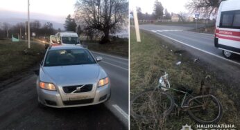 Неподалік с. Лісові Гринівці водій автомобіля «Вольво» допустив наїзд на велосипедиста