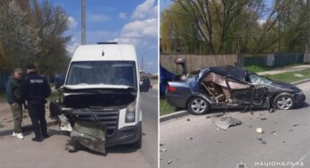 В Кам’янці-Подільському п’яний водій мікроавтобуса спричинив ДТП виїхавши на зустрічну смугу